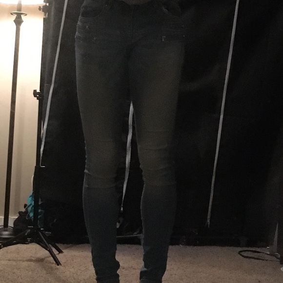 Medium Wash Skinny Jeans w/ Zippers - Picture 1 of 3